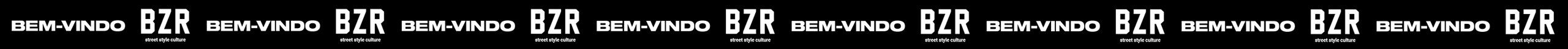 Vdeo com o logo do BZR Street style culture em branco e com a palavra bem-vindo a branco em fundo preto