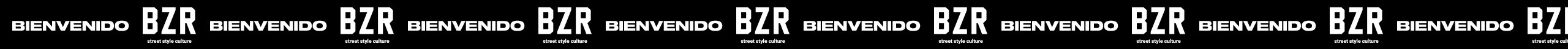 Video con el logo de  BZR Street style culture en blanco y la palabra bienvenido en blanco sobre fondo negro