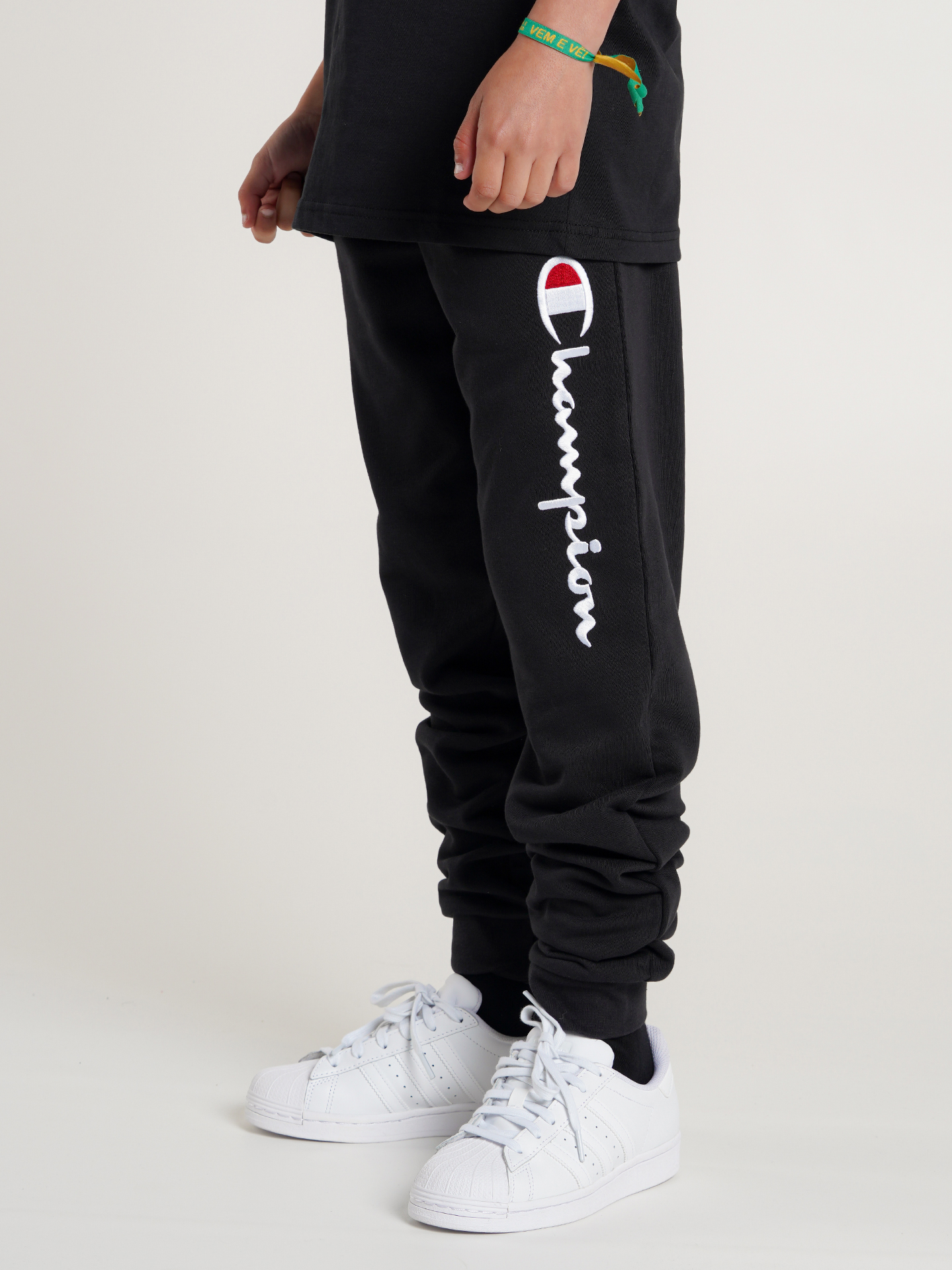 Calças Champion Legacy Embroidered Logo Terry Kids