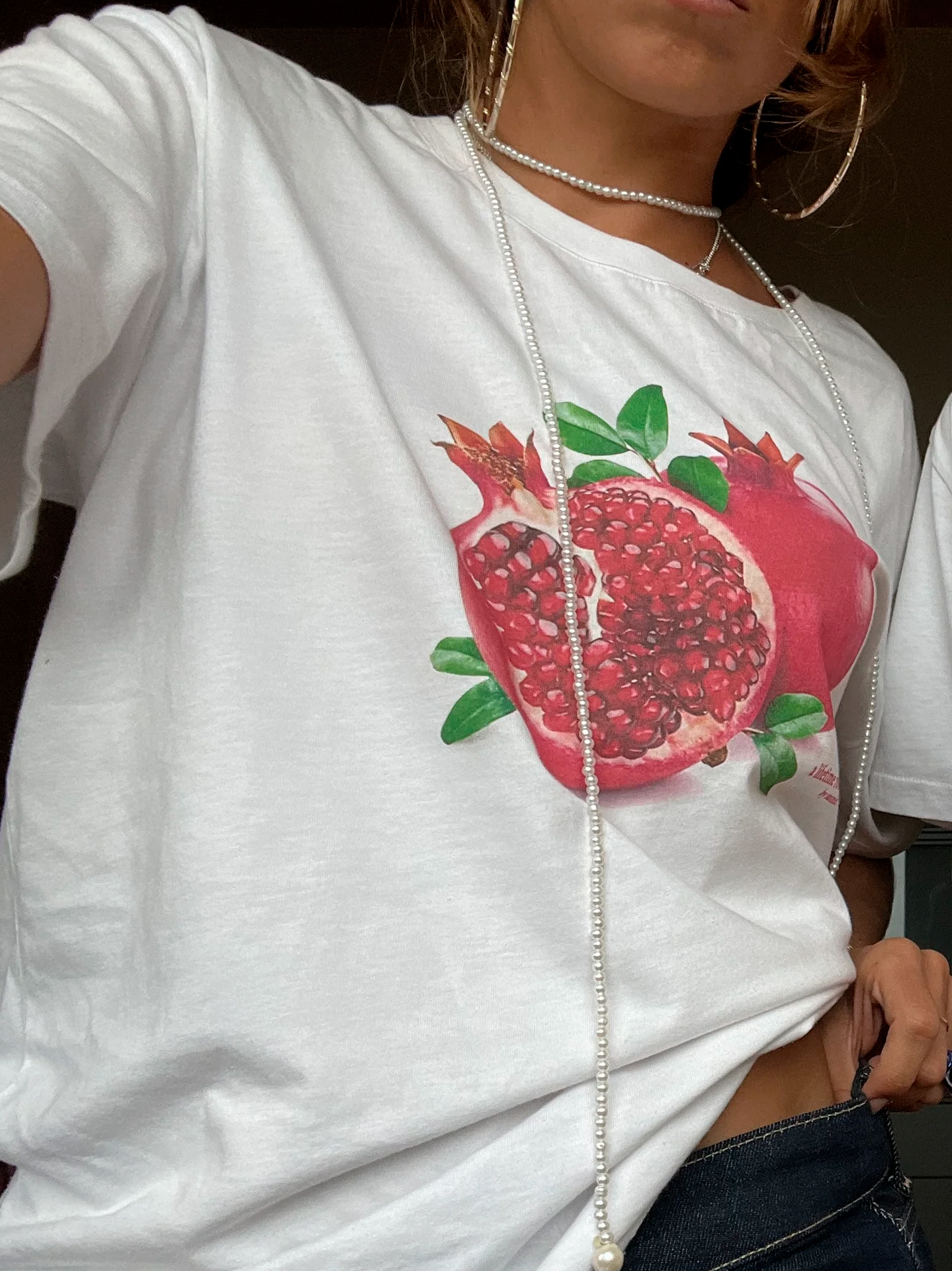 T-shirt Susmie's Pomegranate Love Branca