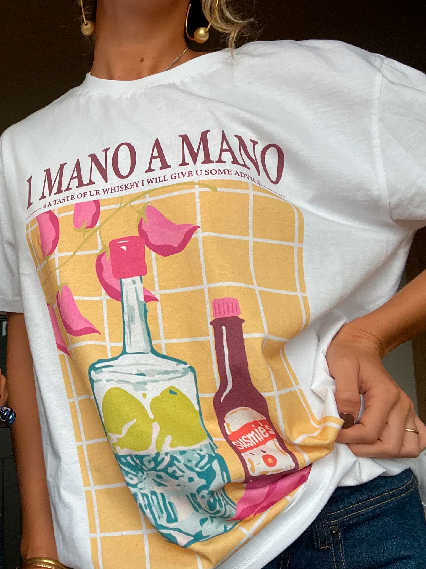 T-shirt Susmie's 1 Mano A Mano De Por Vida Branca