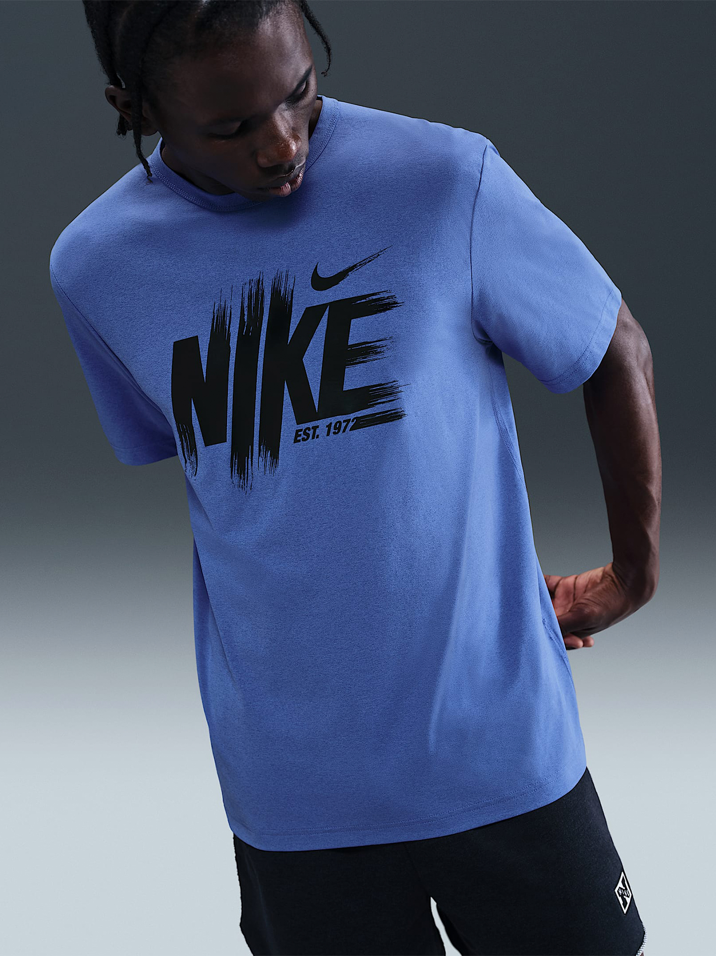 T-shirt de Treino Nike Hyverse Dri-FIT UV Azul Para Homem