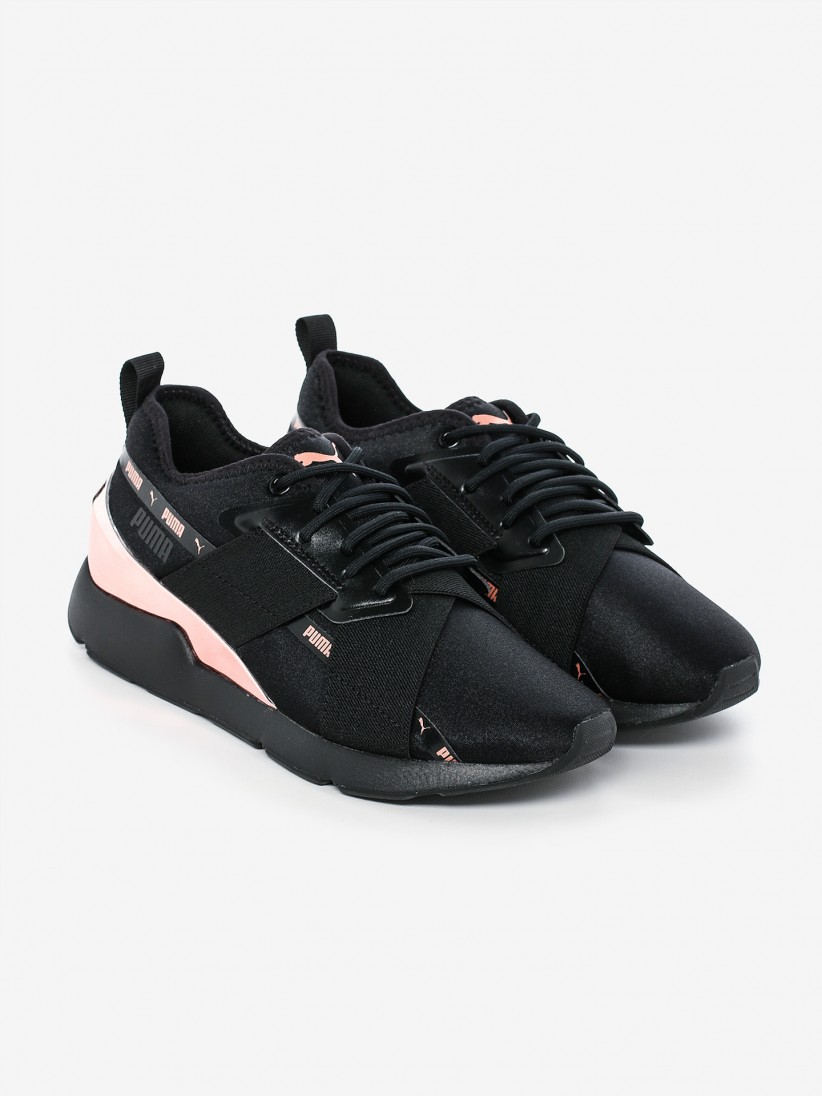 puma muse 2 satin strap black metallic
