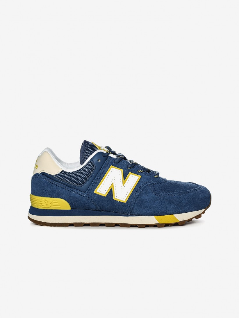 new balance 574 azul e amarelo