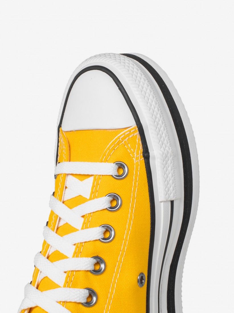 converse yellow all star clean lift platform trainers