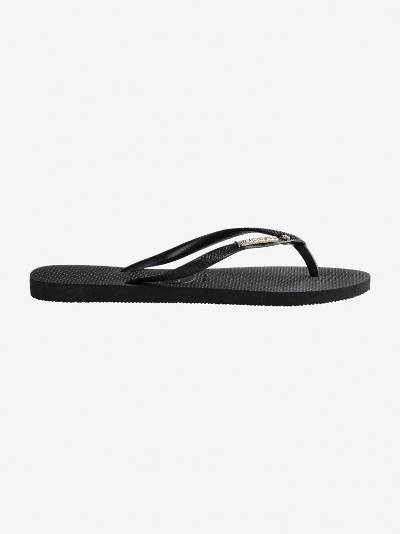 havaianas black crystal flip flops