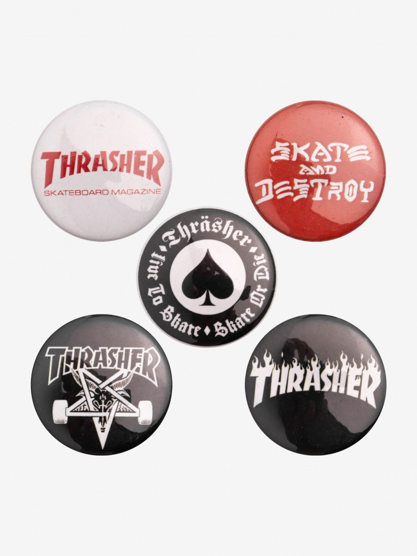 Thrasher Logo Button Pins