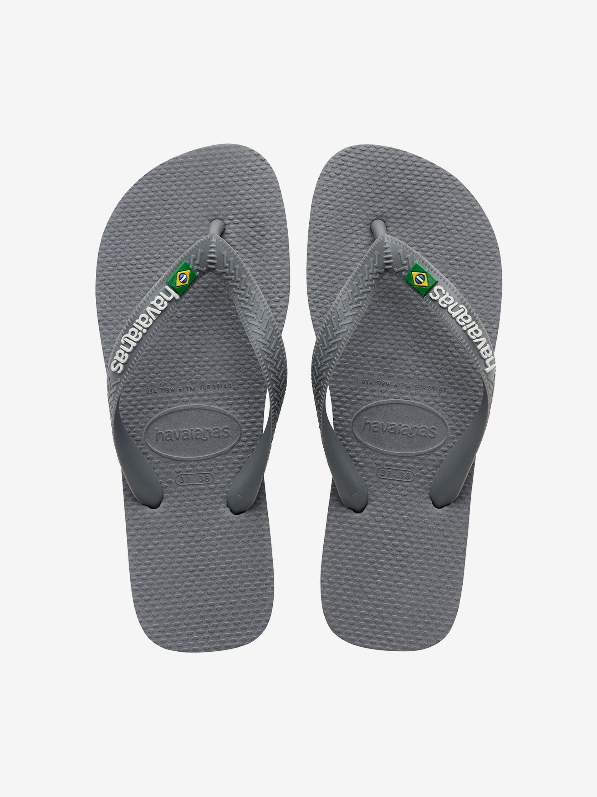Chinelos Havaianas Brasil Logo Cinzentos