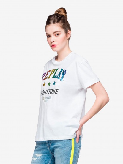 Camiseta Replay Multicoloured Writing