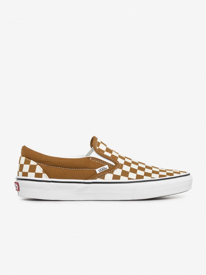 checkerboard vans tan