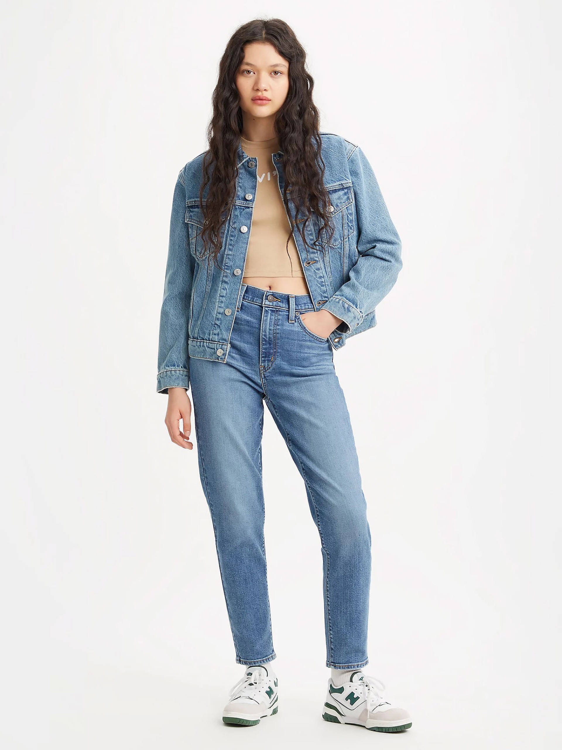 Calças de Ganga Levis High Waisted Mom