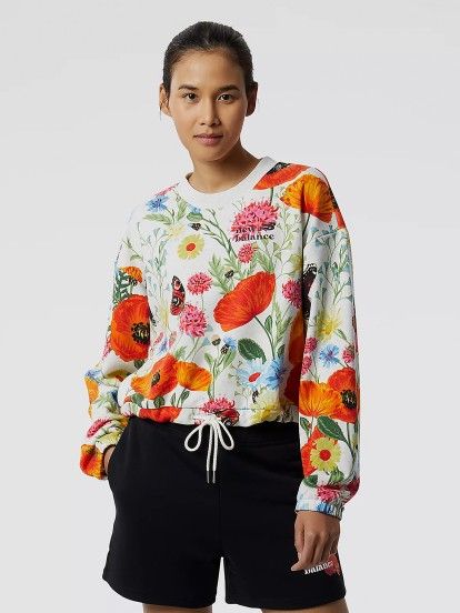 New Balance Essentials Super Bloom Printed Sweater