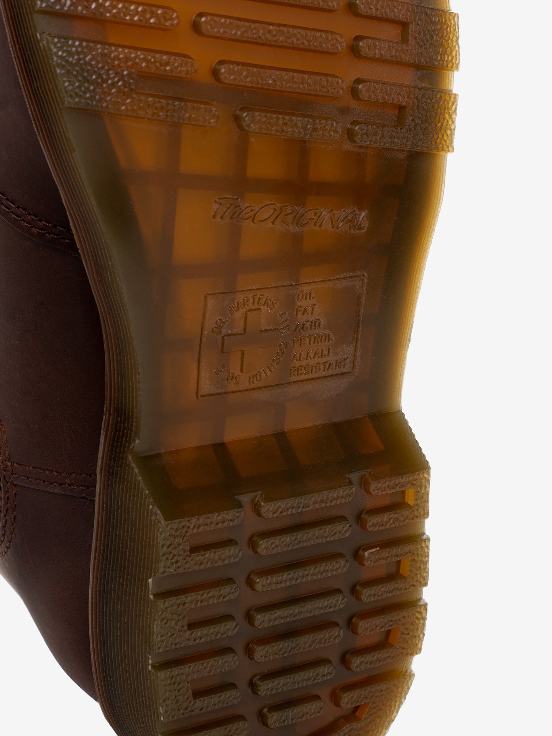 Dr. Martens 2976 Yellow Stitch Crazy Horse Leather Chelsea Brown Boots