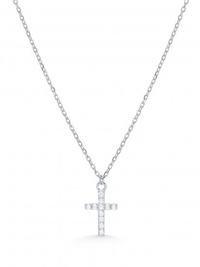 YDILIC Ydeal Cross Silver Necklace
