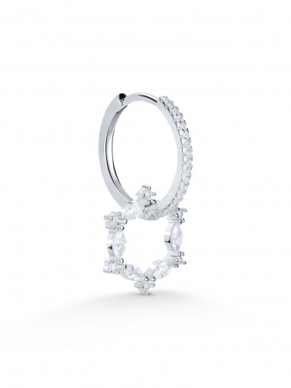 YDILIC Sparkle Silver Circle Hoops