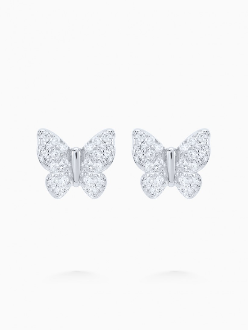 YDILIC Butterfly Large Silver Earrings