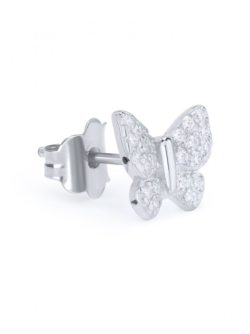 YDILIC Butterfly Large Silver Earrings