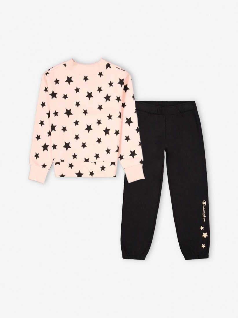 Champion Legacy Girls Star Print Light Fleece Kids Tracksuit