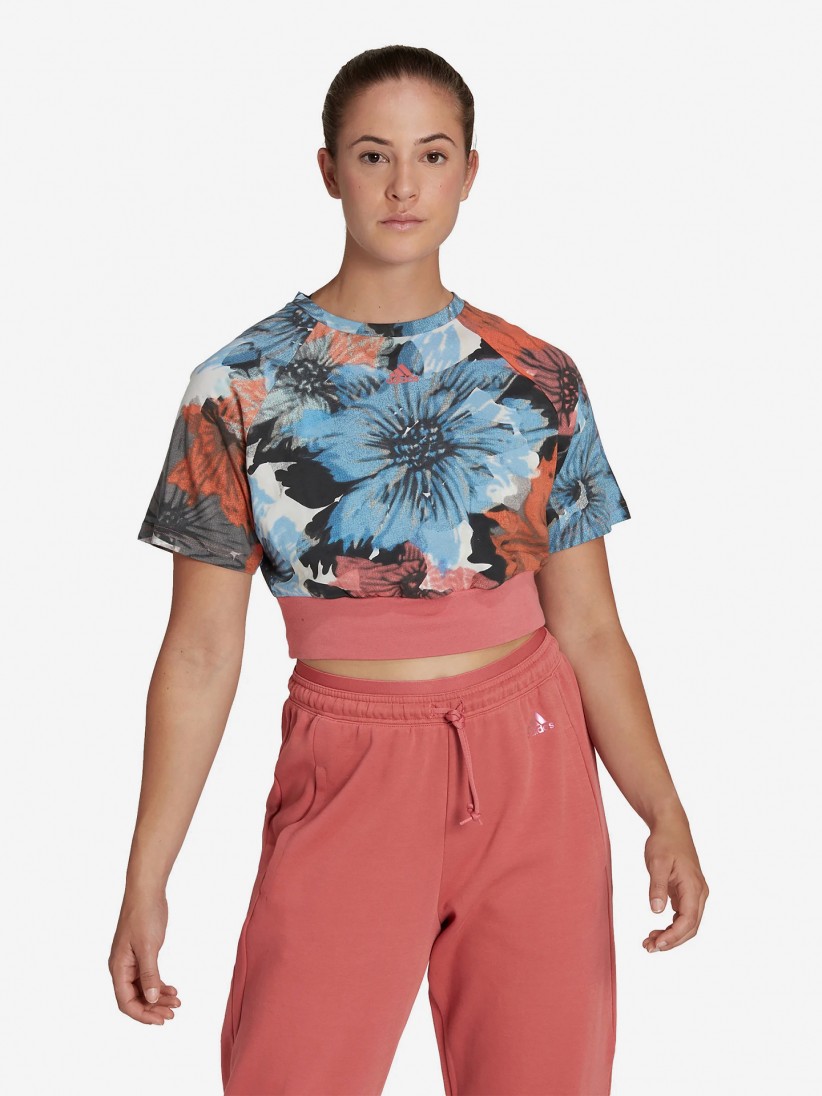 Camiseta Adidas Allover Print Crop