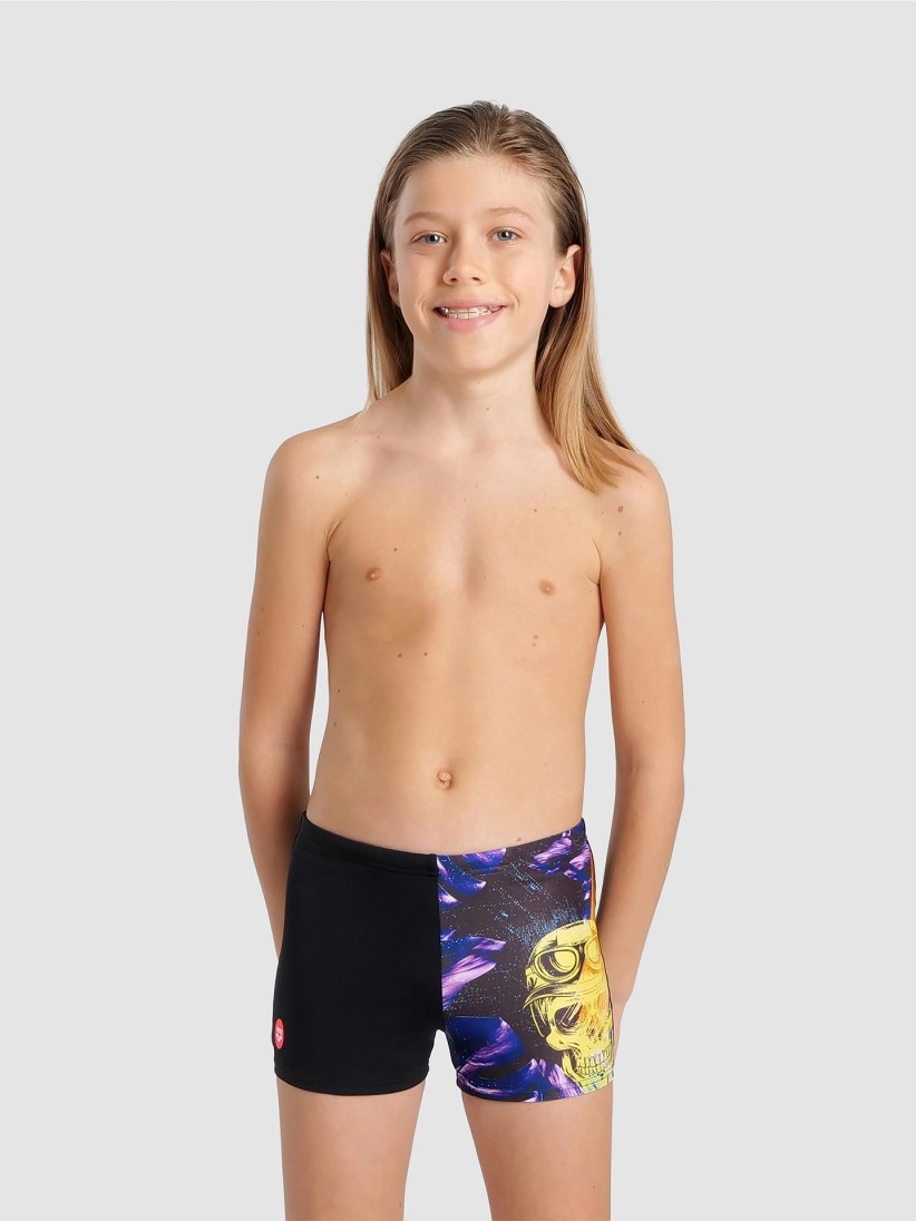 Arena Skull Print Kids Swimming Shorts