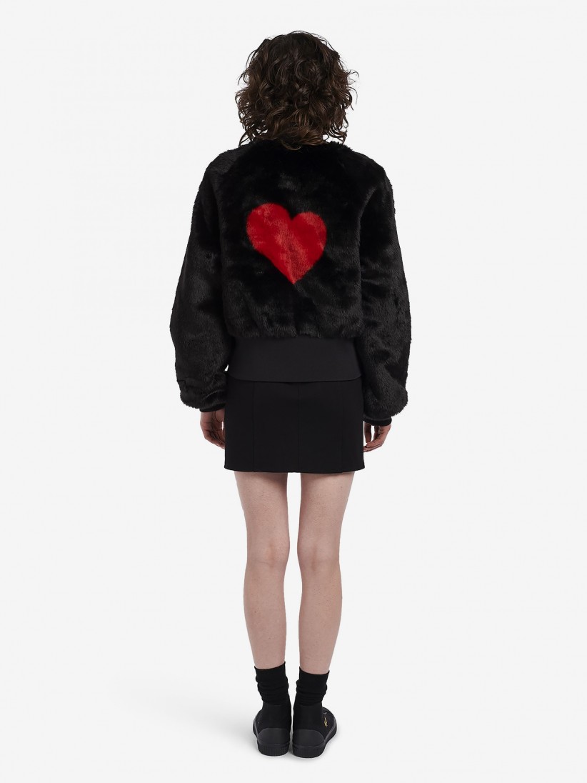 Fred Perry Amy Winehouse Heart Detail Faux Fur Jacket