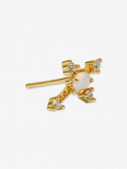 YDILIC Opal Cross Gold Earring