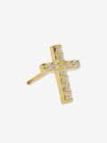 YDILIC Plain Shine Cross Gold Earring