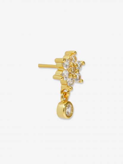 YDILIC Flower Pendant Glow Gold Earring