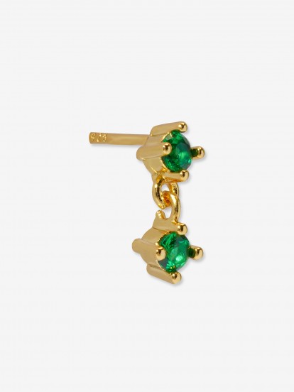 YDILIC Round Drop Emerald Gold Earring
