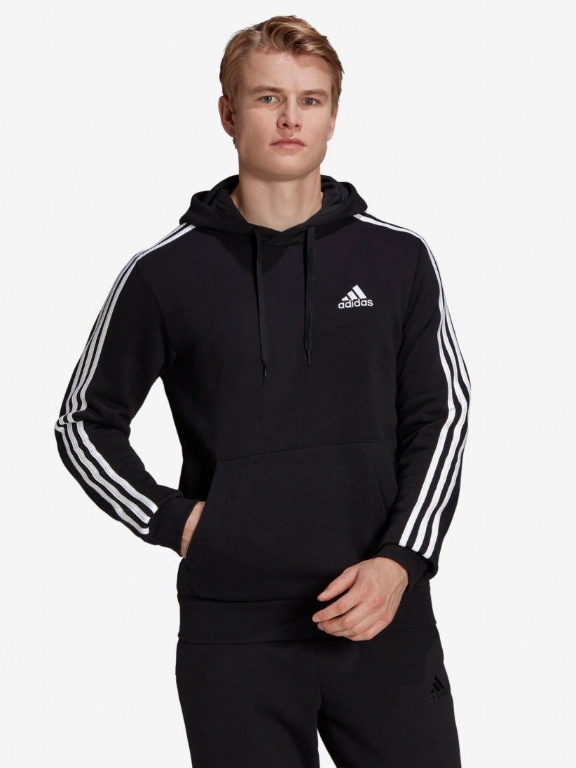 Camisola com Capuz Adidas Fleece 3-Stripes