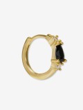 YDILIC Black Cristal Tear Gold Hoop