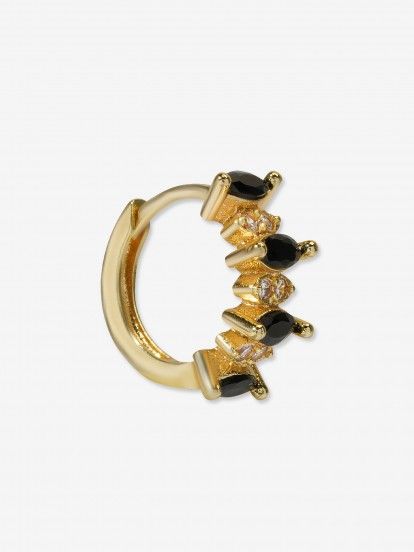 YDILIC Black & White Glow Gold Hoop