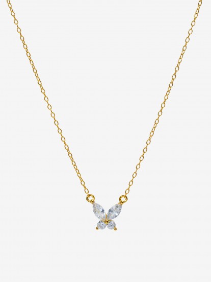 YDILIC Butterfly Flower Gold Necklace