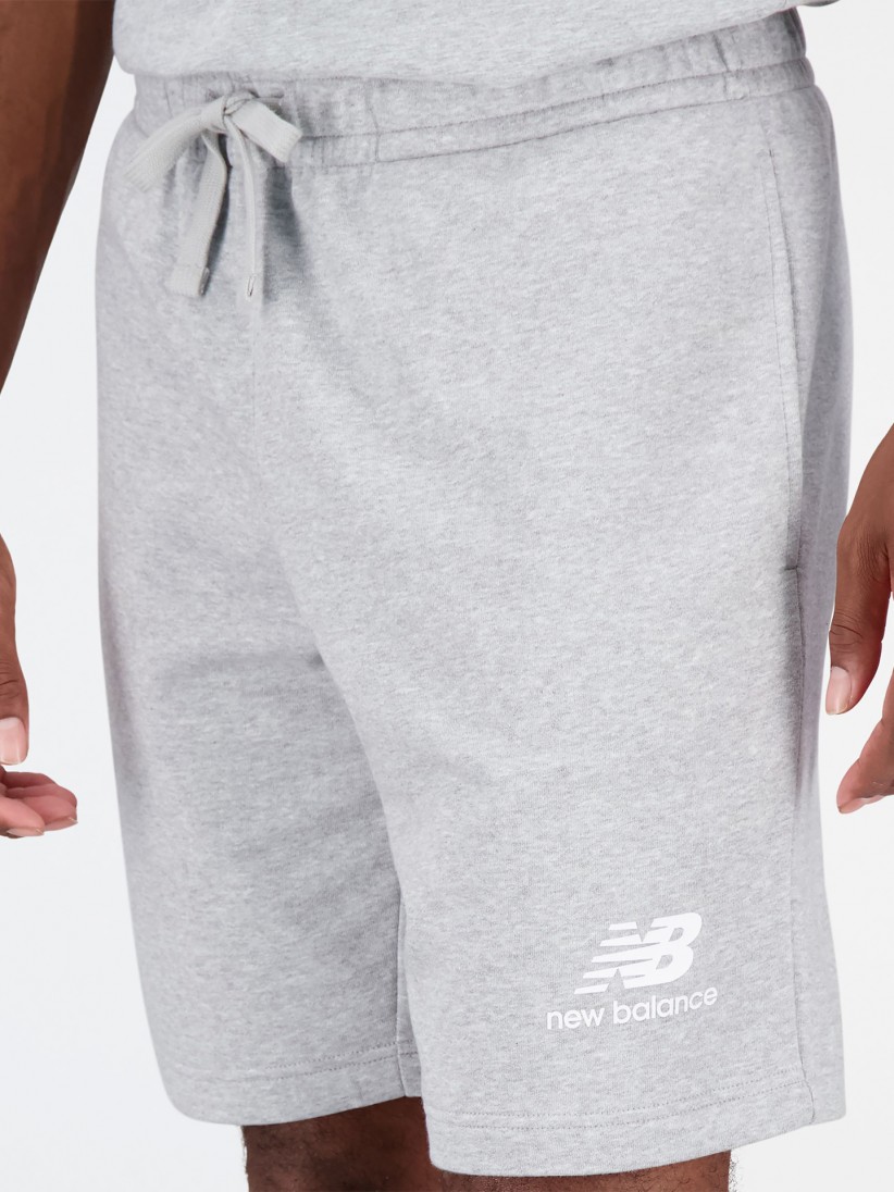 New Balance Essentials Stacked Terry BZR Logo | MS31540-AG French Shorts - Online
