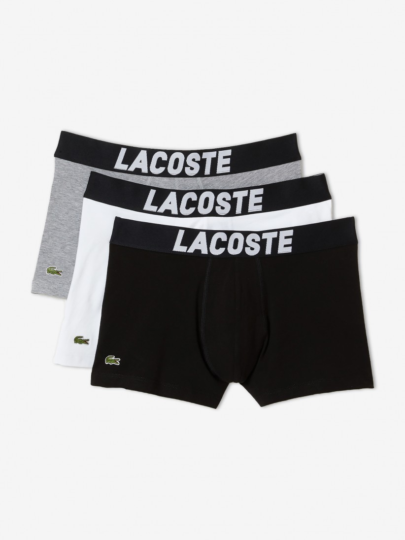 Lacoste Stretch Cotton Trunks, Pack of 5, Black, S