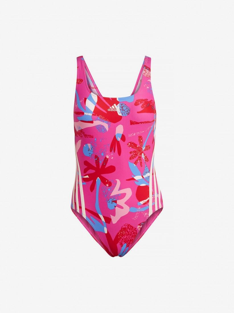 Adidas Floral 3-Stripes Swimsuit