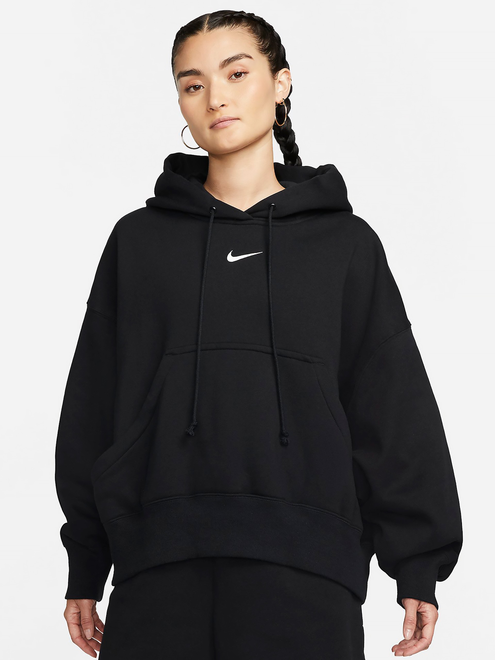 Sudadera con Capucha Nike Sportswear Phoenix Fleece Oversized Negra Para Mujer