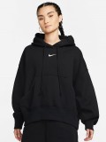 Camisola com Capuz Nike Sportswear Phoenix Fleece Oversized Preta Para Mulher
