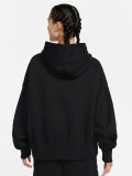 Camisola com Capuz Nike Sportswear Phoenix Fleece Oversized Preta Para Mulher
