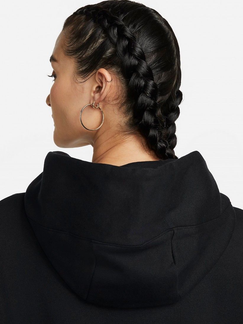 Camisola com Capuz Nike Sportswear Phoenix Fleece Oversized Preta Para Mulher