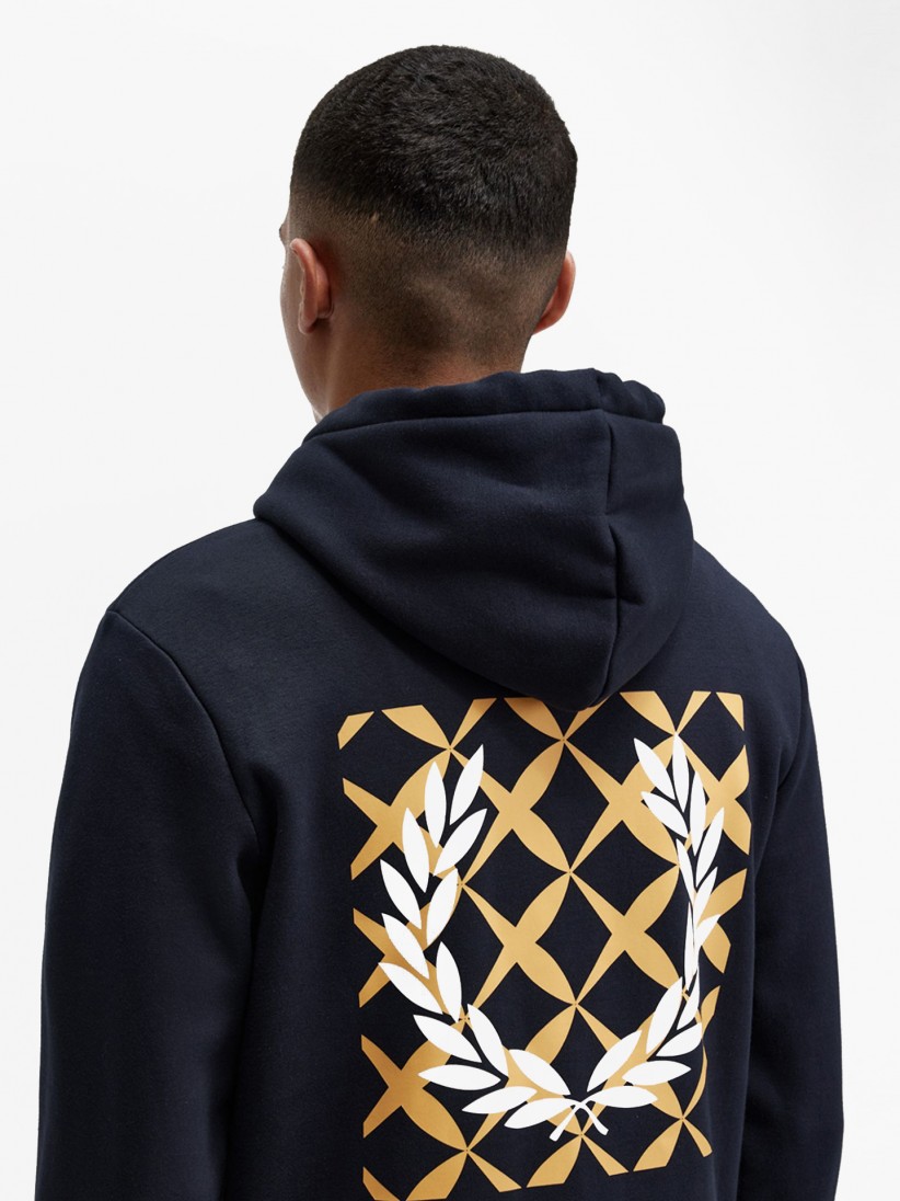 Fred Perry Back Graphic Cross Stitch Hoodie