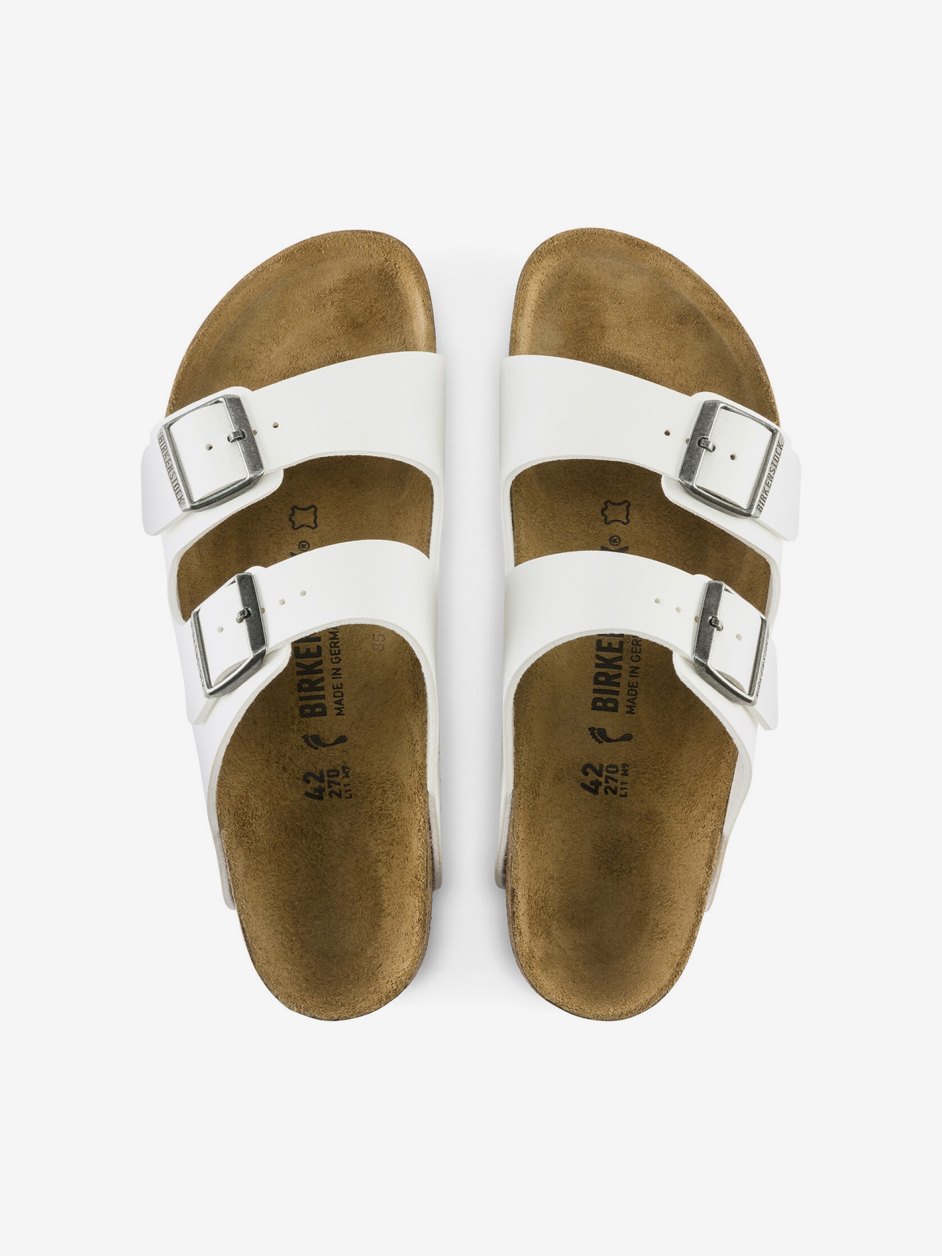 Chinelos Birkenstock Arizona Birko-Flor Brancos