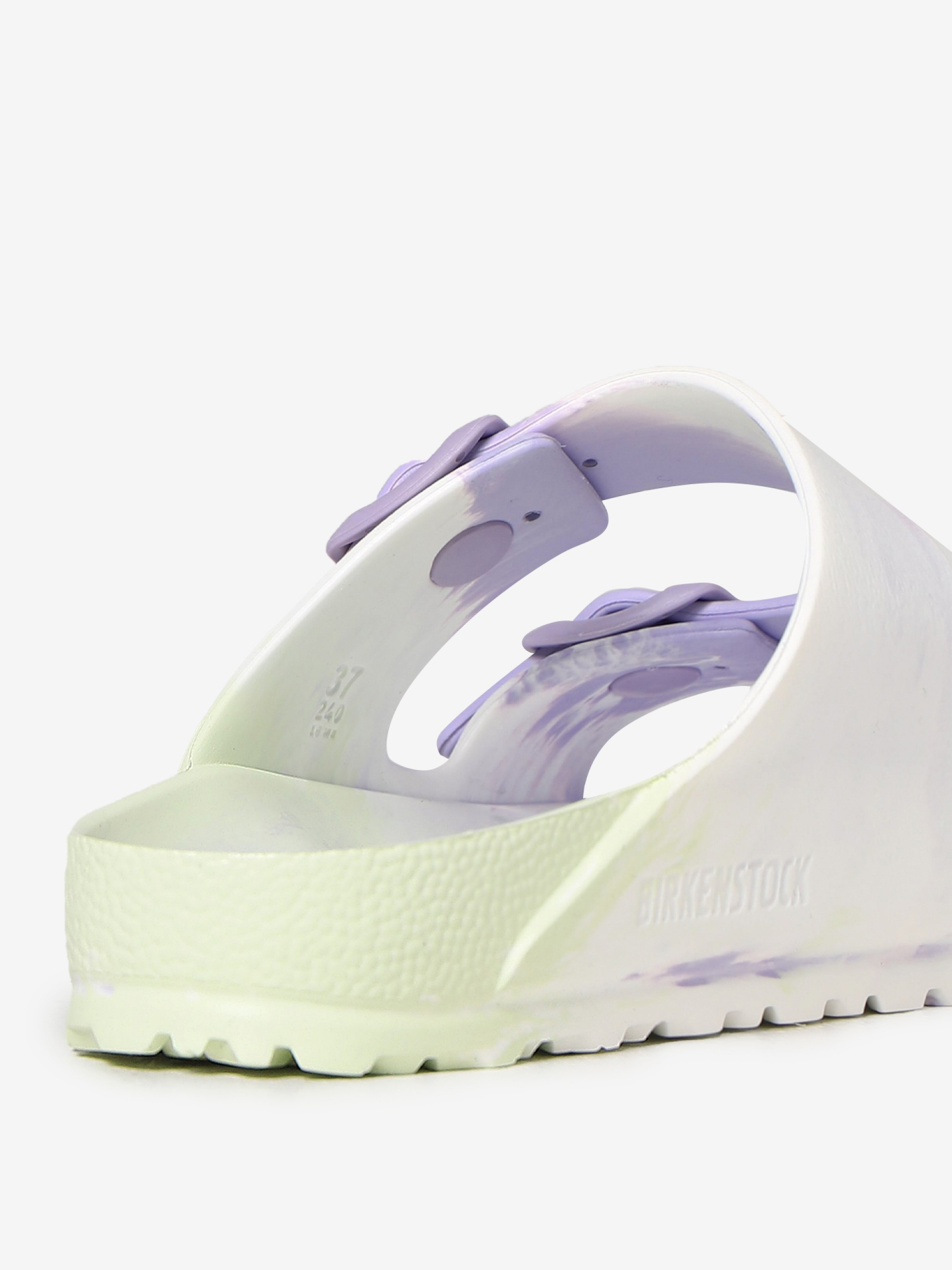 Chinelos Birkenstock Arizona Eva Lilás e Brancos