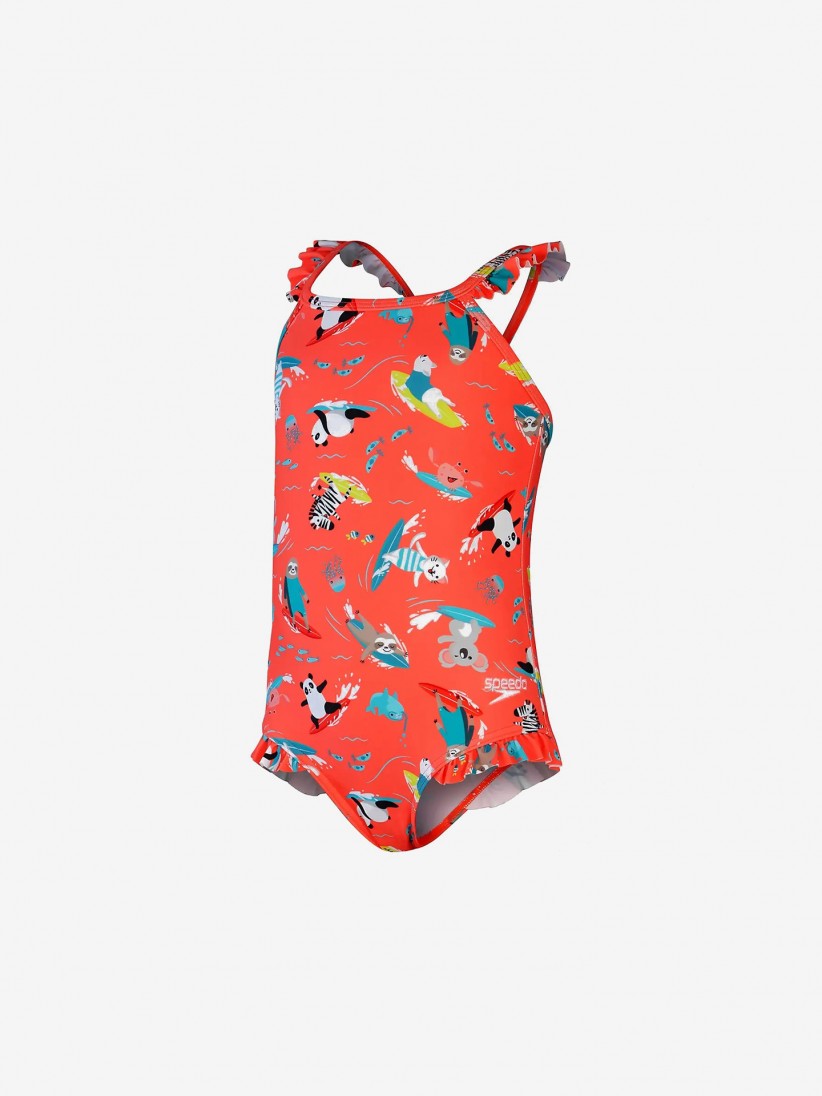 Speedo Digital Frill Thinstrap Kids Swimsuit