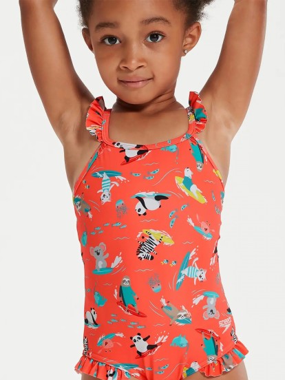 Speedo Digital Frill Thinstrap Kids Swimsuit