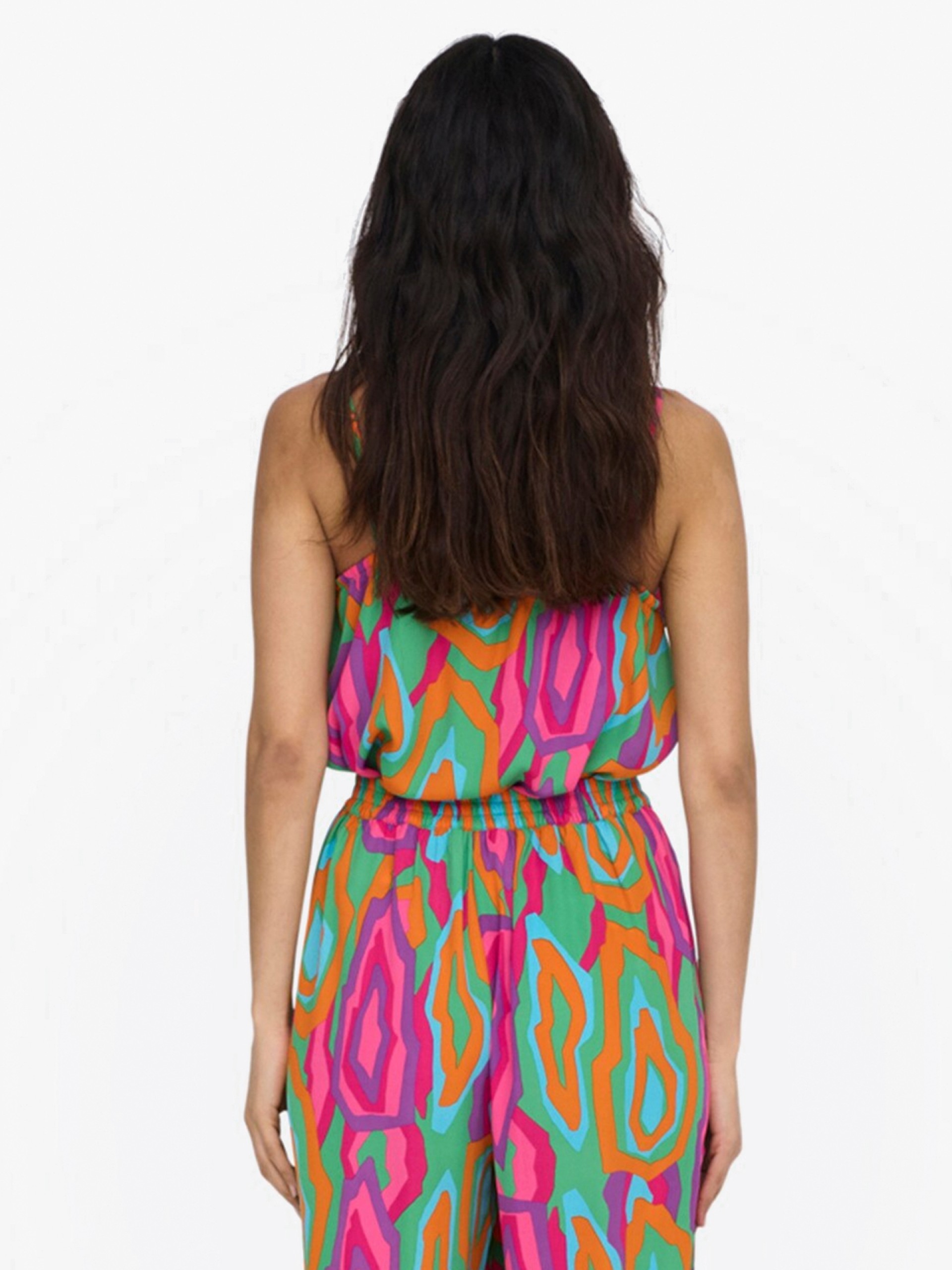 T-shirt Only ONLAlma Life Poly Frill Singlet Aop