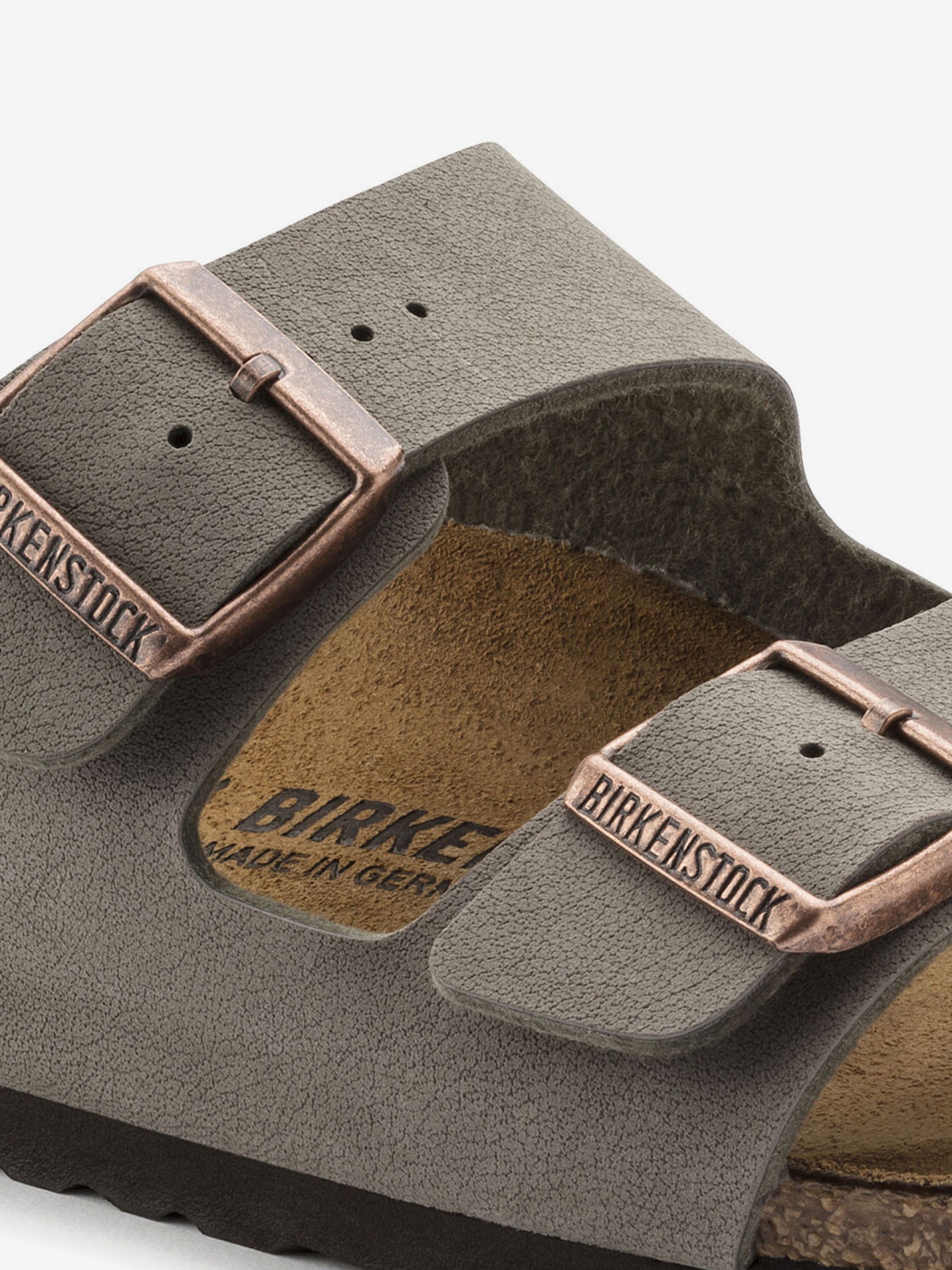 Birkenstock Arizona Birko-Flor Nubuck Grey Slides