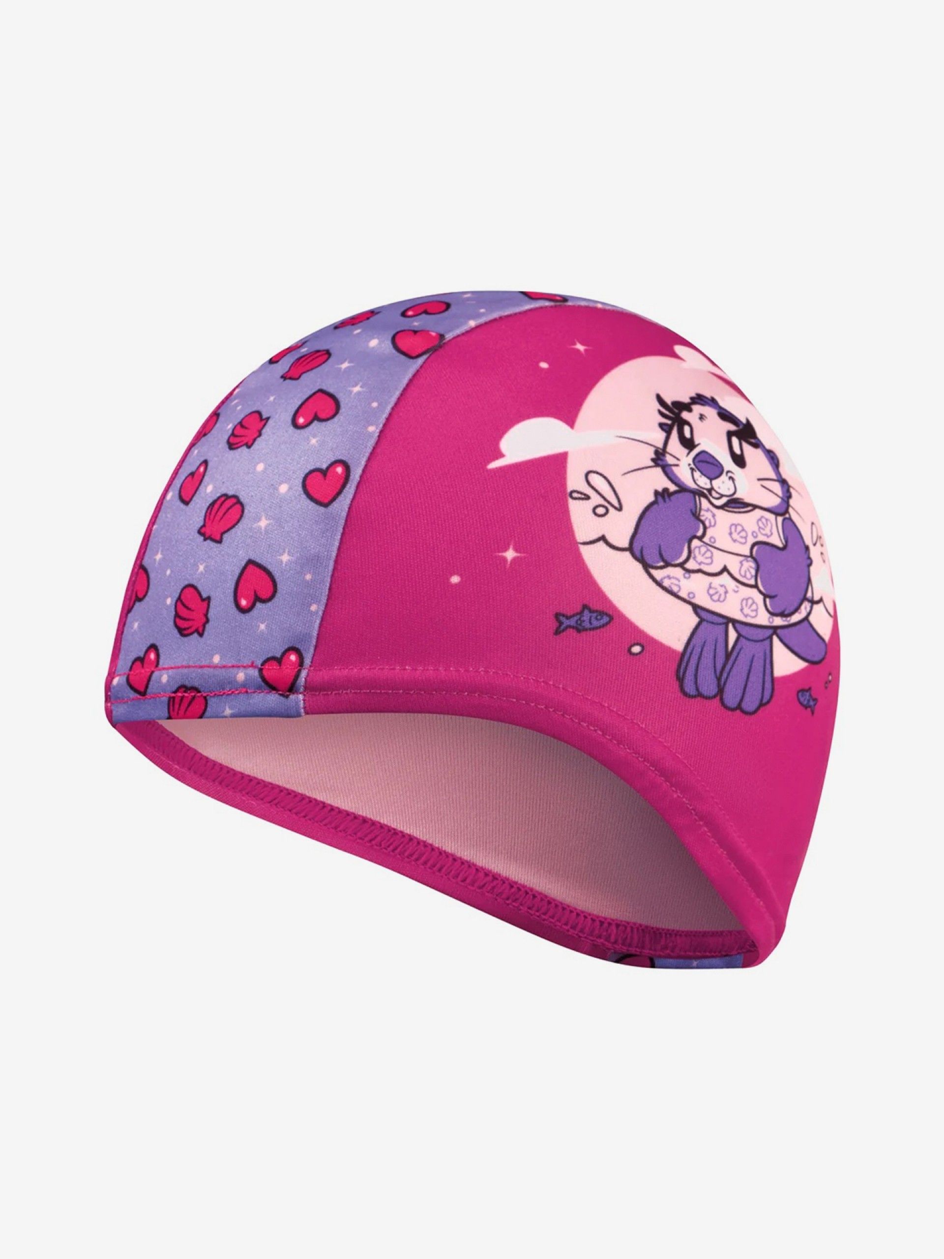 Speedo Printed Polyester Kids Pink Swimming Cap