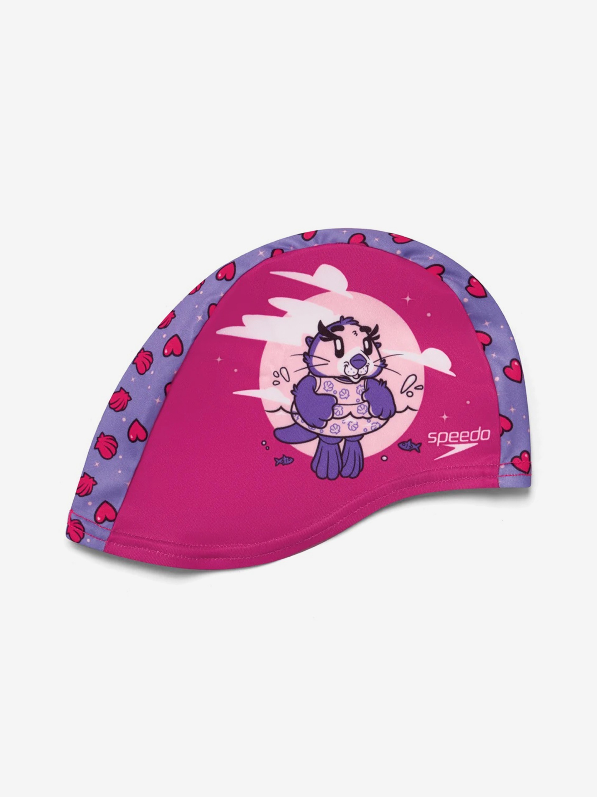 Speedo Printed Polyester Kids Pink Swimming Cap