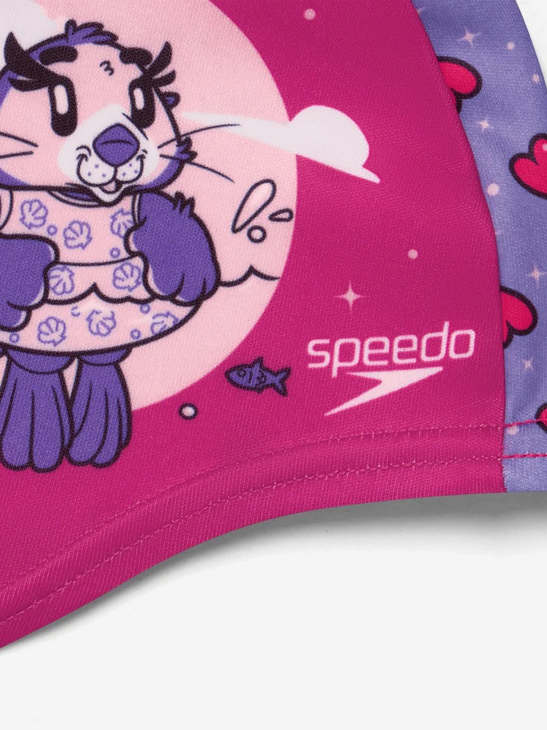 Speedo Printed Polyester Kids Pink Swimming Cap